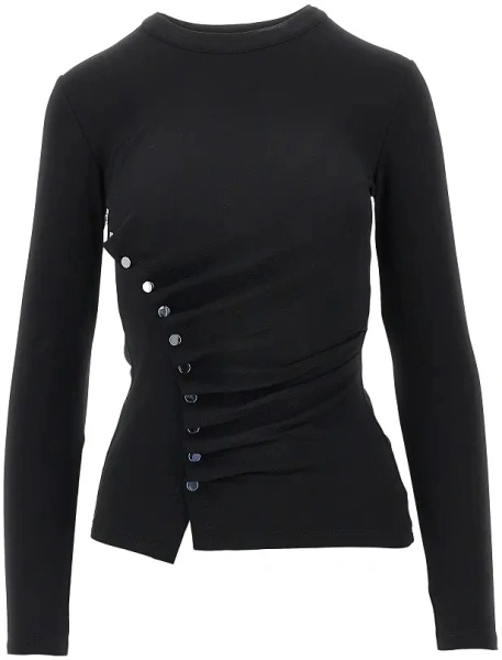 Top RABANNE negru din jerse