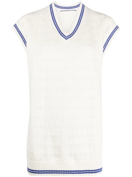Top tricotat Alexander Wang alb