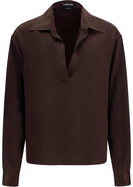 Topuri Deep V-neck silk Shirt
