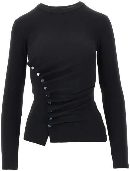 Topuri Draped jersey top with press-studs