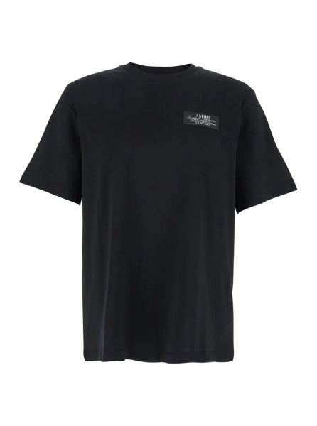 Tricou Black T-Shirt with Spirit Print on the Front in Cotton Men