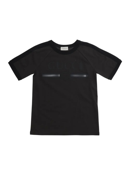 Tricou black T-shirt with tone-on-tone logo in Cotton for Boy