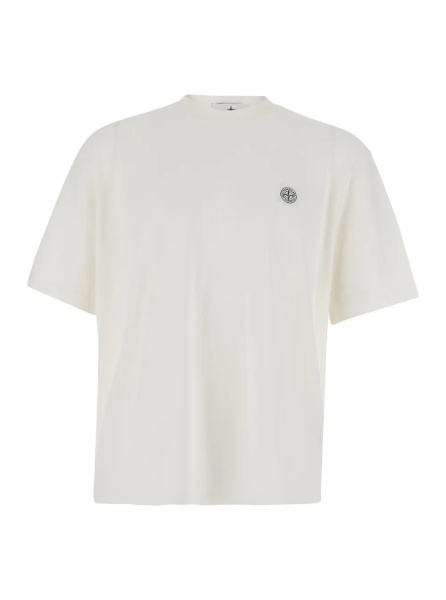 Tricou Crew Neck Heavyweight T-shirt with crew neck and short sleeves in White Cotton for Men