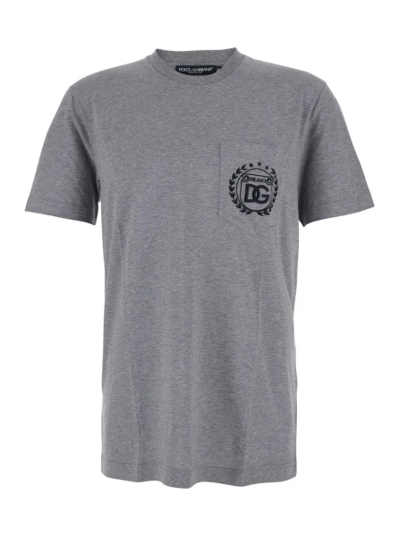 Tricou Dolce & Gabbana gri din bumbac