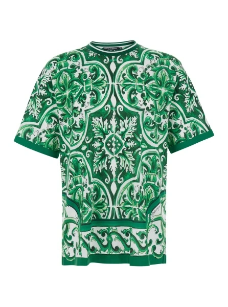 Tricou Dolce & Gabbana verde din bumbac