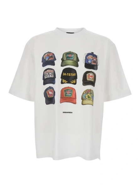 Tricou DSQUARED2 alb din bumbac