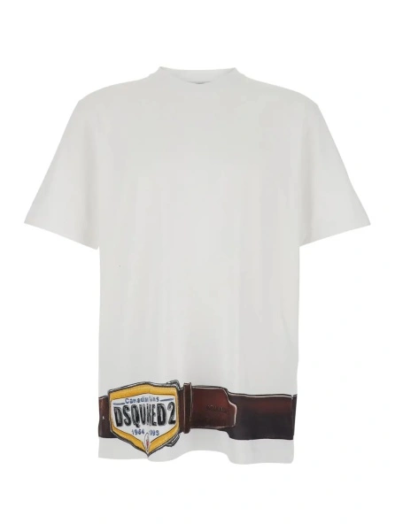 Tricou DSQUARED2 alb din bumbac
