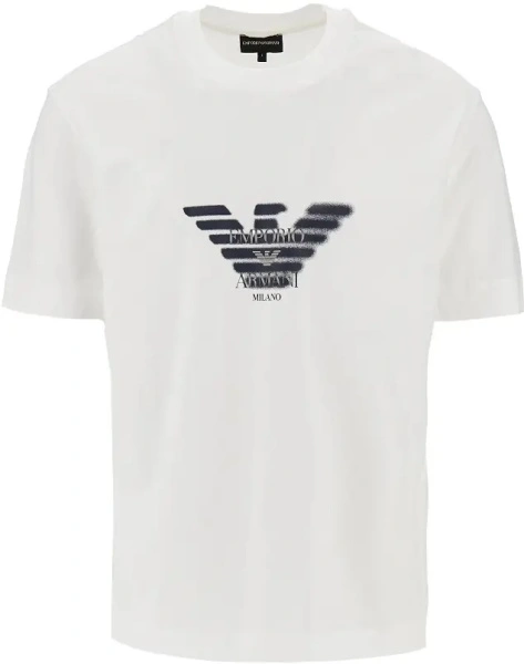 Tricou Emporio Armani alb din jerse