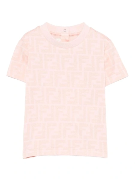 Tricou Fendi roz din bumbac