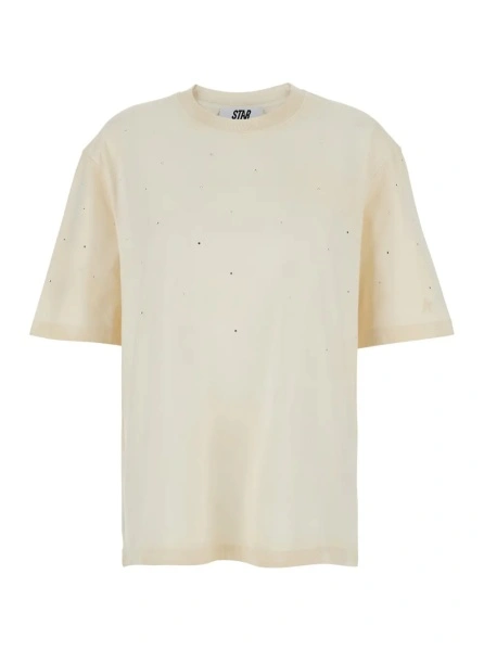 Tricou Golden Goose alb din bumbac