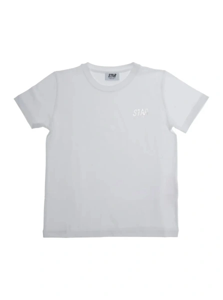 Tricou GOLDEN GOOSE KIDS alb din bumbac
