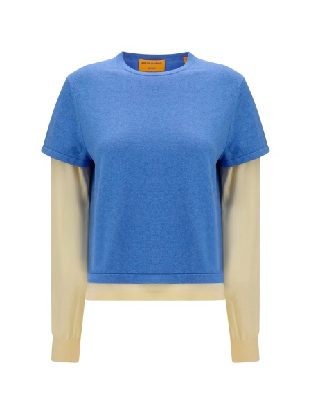 Tricou GUEST IN RESIDENCE albastru din casmir si bumbac