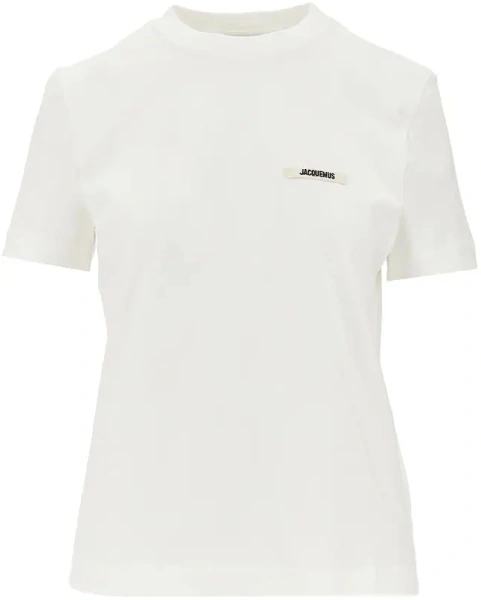 Tricou JACQUEMUS alb din bumbac 'Gros Grain'