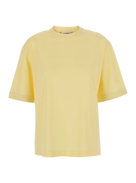 Tricou 'LE TSHIRT VENTADOU' yellow T-shirt crew neck with gros grain logo on the back in tech fabric for women