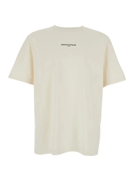 Tricou MAISON KITSUNÉ bej din bumbac
