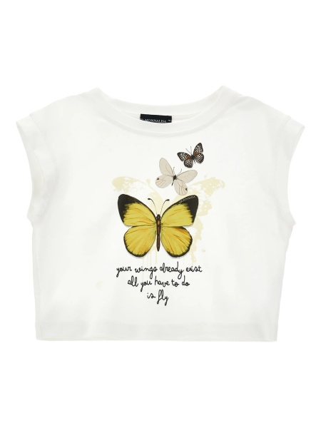 Tricou Monnalisa alb din vascoza si elastan
