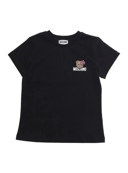 Tricou MoschinoS negru din bumbac 'Logo'