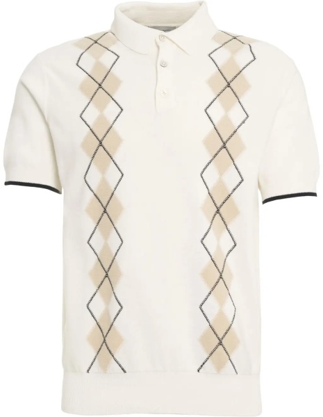 Tricou Polo Knit polo shirt with argyle pattern