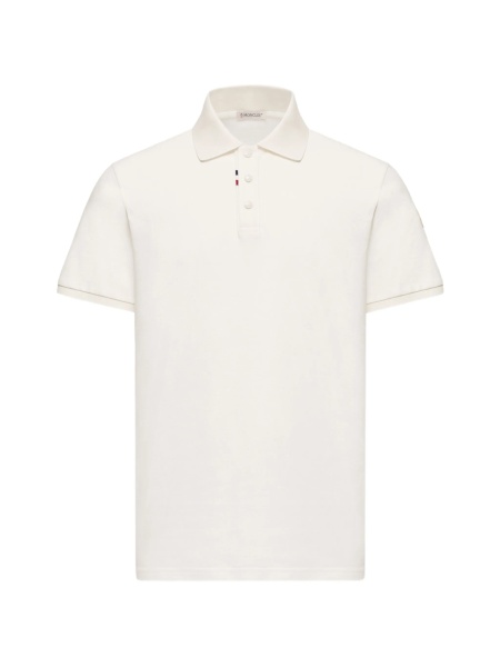 Tricou Polo Moncler alb din bumbac