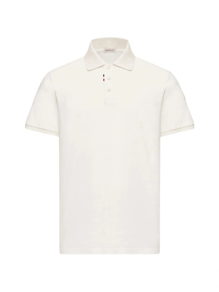 Tricou Polo Moncler alb din bumbac
