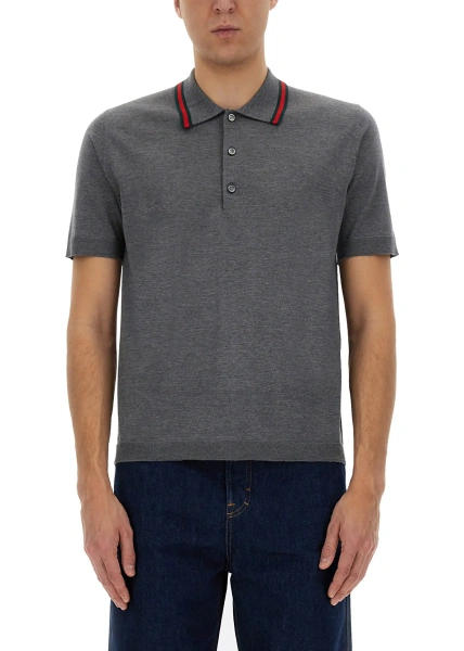 Tricou Polo Polo Shirt With Web Pattern