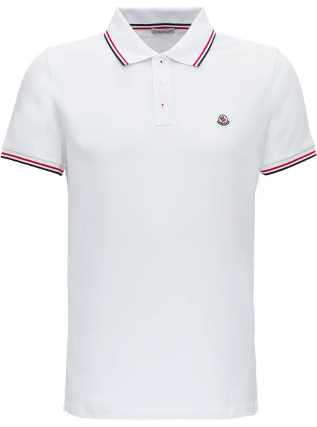 Tricou Polo White Polo Shirt with Classic Collar and Logo Embroidery on the Front in Cotton Man