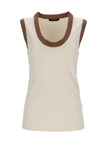 Tricou RIBBED JERSEY TANK TOP WITH SEQUIN KNIT TRIM