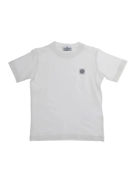 Tricou Stone Island alb din bumbac