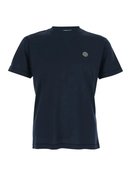 Tricou Stone Island albastru din bumbac