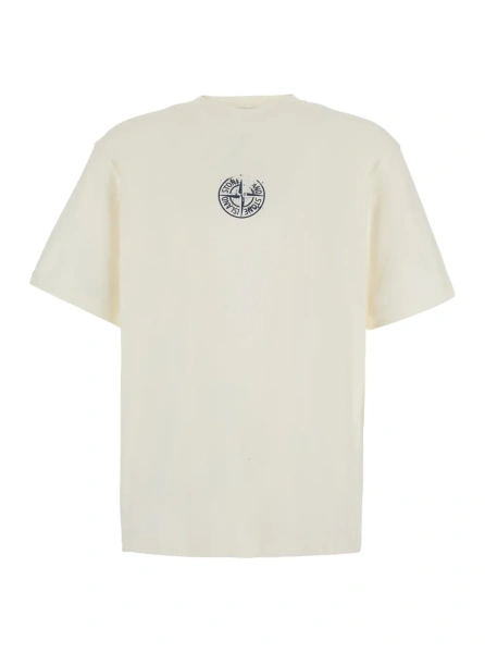 Tricou Stone Island bej din bumbac