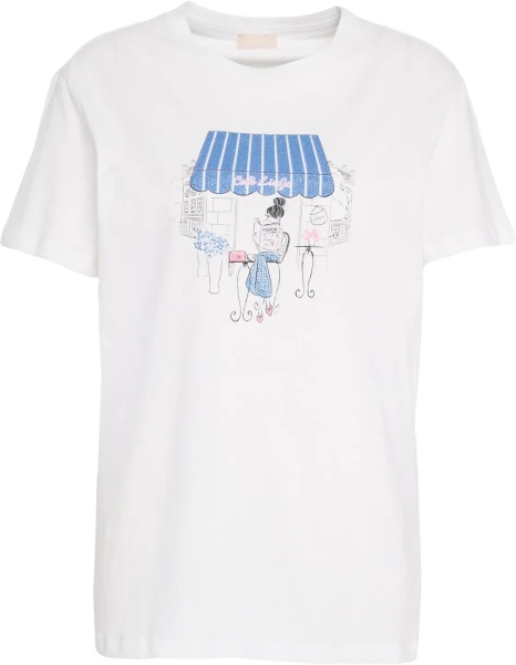 Tricou T-shirt with print and rhinestones