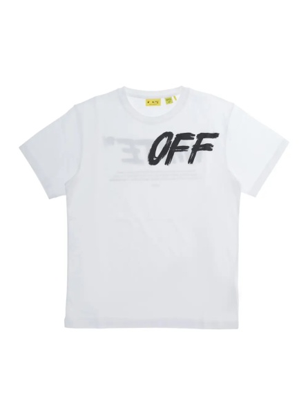 Tricou White T-shirt with front and back logo in cotton for Boy