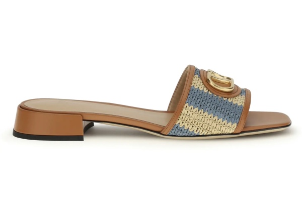 VLogo Signature raffia slide Sandals