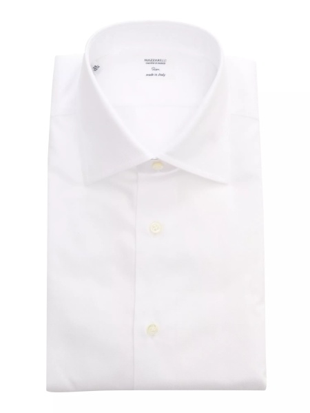 WHITE COTTON SLIM FIT SHIRT