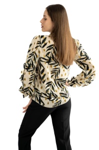 Bluza dama 820 - Crem/Negru/Galben - Img 2