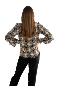 Bluza dama 820 - Crem/Negru - Img 4