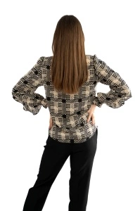 Bluza dama 820 - Crem/Negru - Img 4