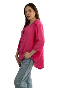 Camasa dama uni, Roz, Oversize - Img 3