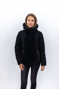 Geaca dama cu fular 2301 - Negru