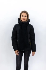 Geaca dama cu fular 2301 - Negru