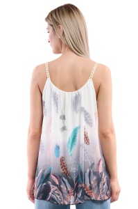 Maieu dama 8958 cu imprimeu, Gri/Alb, One Size - Img 3