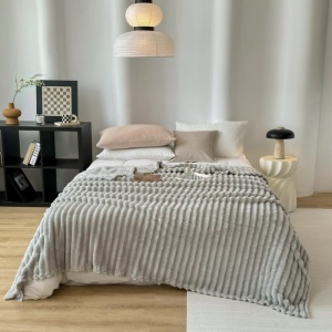 Patura cocolino cu dungi, 200x230cm - Culoare Gri Argintie