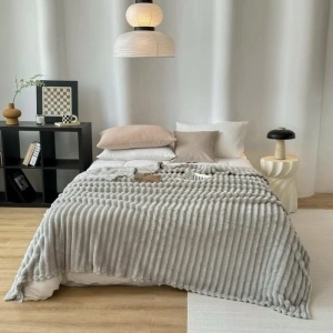Patura cocolino cu dungi, 200x230cm - Culoare Gri Argintie