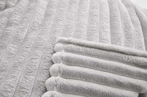Patura cocolino cu dungi, 200x230cm - Culoare Gri Argintie - Img 2