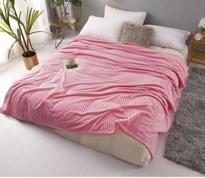 Patura cocolino cu dungi, 200x230cm - Culoare Roz