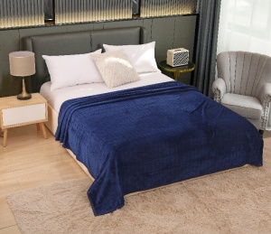 Patura cocolino Romb, 200x230cm, Culoare Albastru inchis