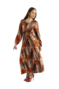 Rochie dama 2366 - Maro/Bej - Img 3