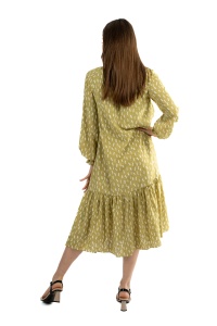 Rochie dama 61001, Kaki/Ivoire, One Size - Img 2