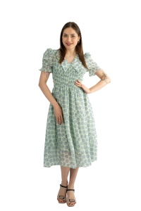 Rochie dama 61108, Verde/Bleu, L