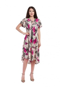 Rochie dama 914 - Crem/Gri/Mov